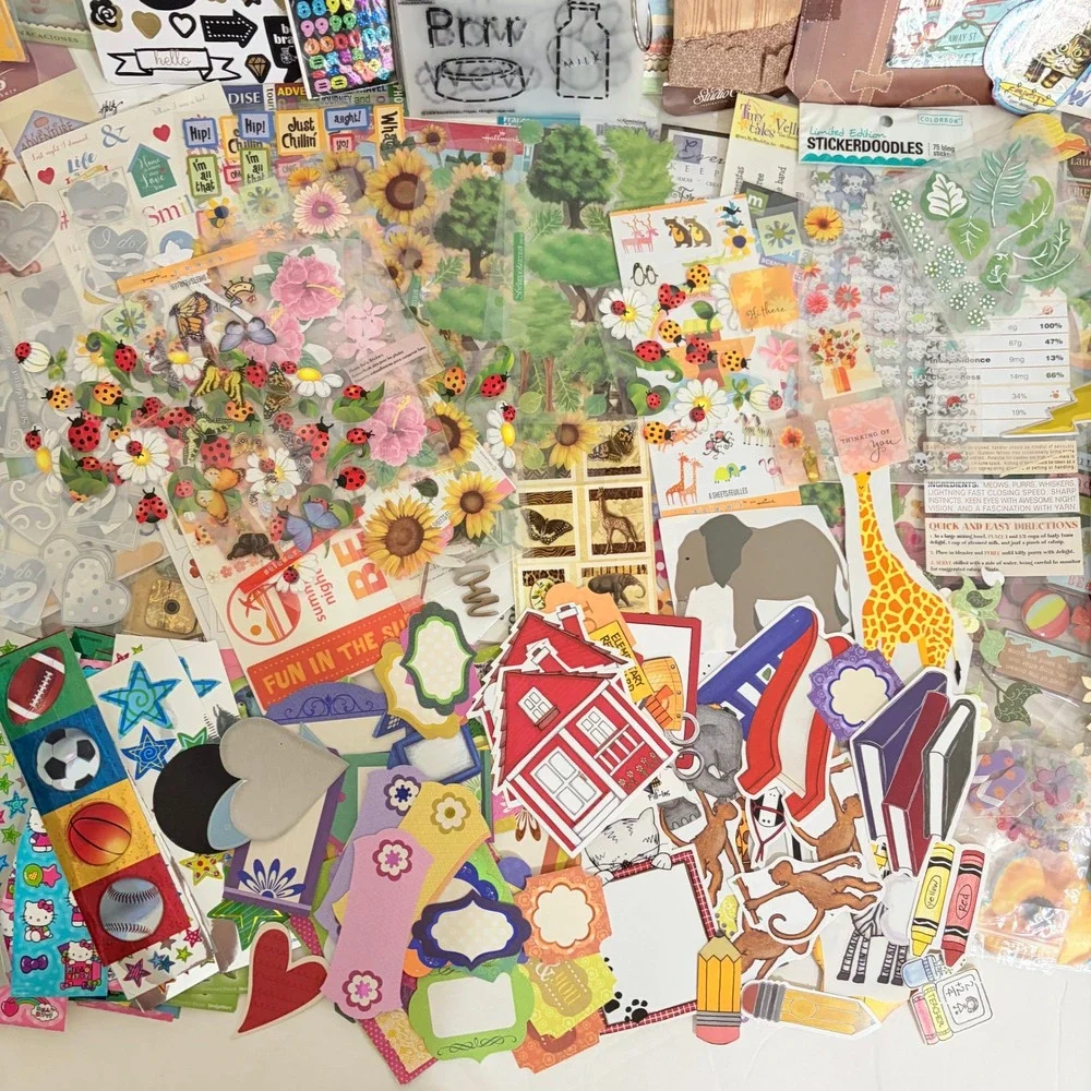 HUGE Lot Vintage Modern‎ Scrapbook Junk Journaling Stickers Stickopotamus